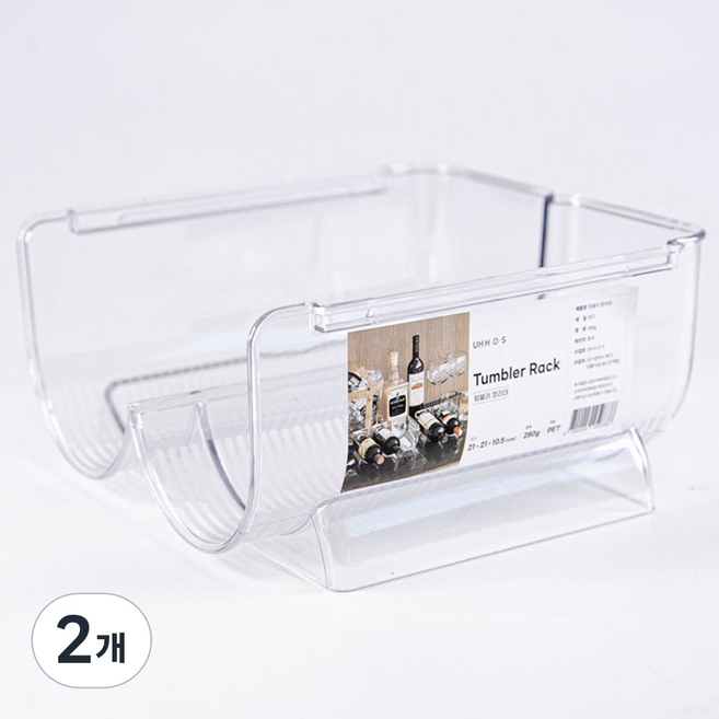 UH홈데코 텀블러 와인 거치대 2구, 투명, 2개