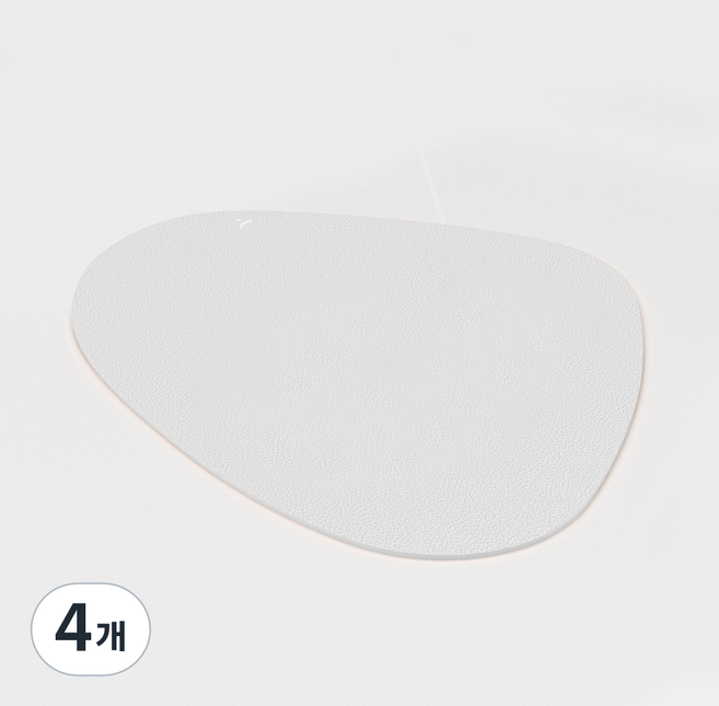 요이치 논슬립 가죽 마우스패드, 화이트, 4개