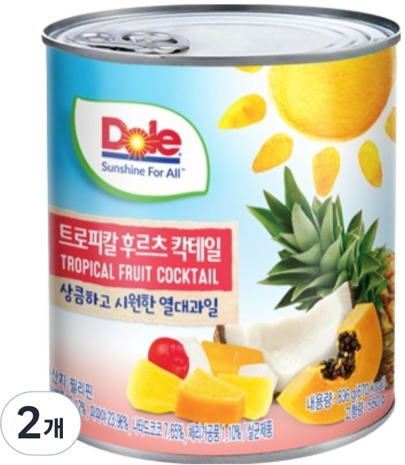 돌 후르츠칵테일, 836g, 2개