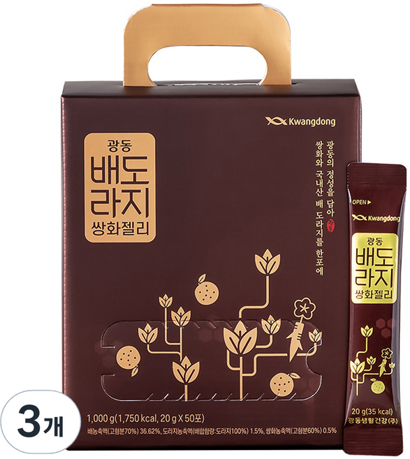 광동 배도라지 쌍화젤리 50포, 1kg, 3개