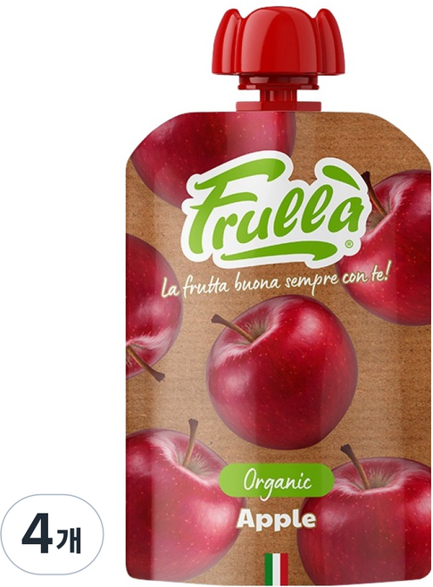푸루라 유기농 생과일 퓨레, 100g, 4개, 사과맛