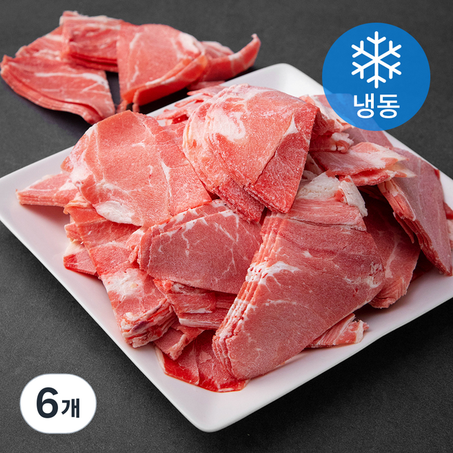 국제식품 호주산 수입우목심 불고기용 1.4mm (냉동), 1kg, 6개