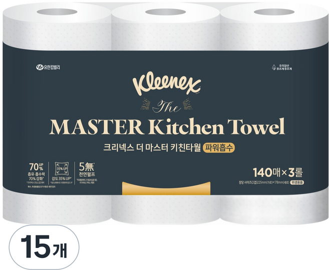 Kleenex 舒潔 The Master 廚房紙巾, 15個, 140張