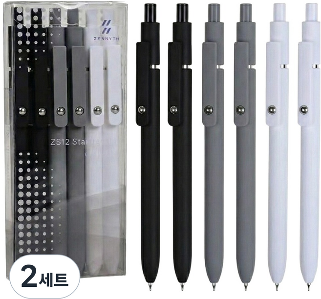 ZENNYTH 贊仕 快乾Daowans中性筆 Monotone 6件組 0.5mm, Monotone(筆身), Black(墨水), 2套