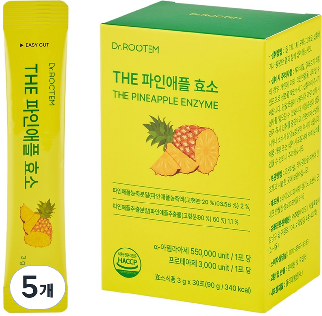 닥터루템 정품 THE 파인애플 효소, 90g, 5개
