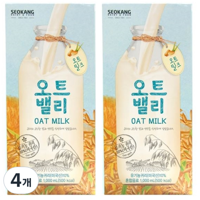 오모패밀리 서강유업 우유, 1L, 4개