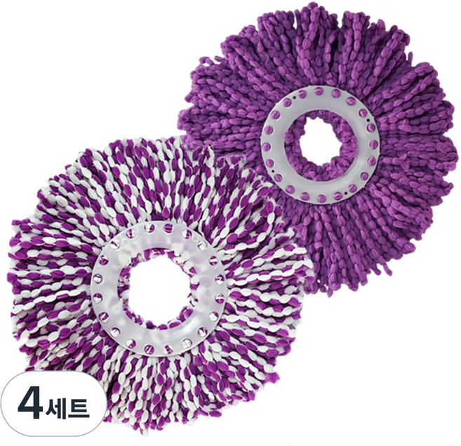 리아오 통돌이용 극세사걸레 리필 2P 랜덤 발송, 4세트