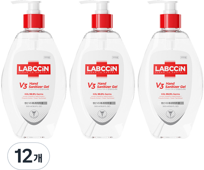 랩신 V3 새니타이저 겔, 500ml, 12개