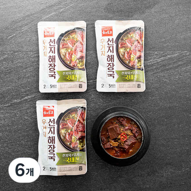 하이포크 우거지 선지해장국 냉장, 800g, 6개