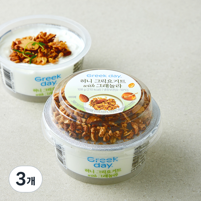 그릭데이 허니 그릭요거트 with 그래놀라, 108g, 3개