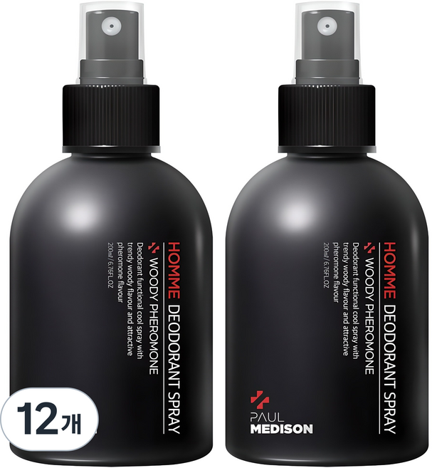 폴메디슨 옴므 우디 페로몬향 스프레이 데오드란트, 200ml, 12개