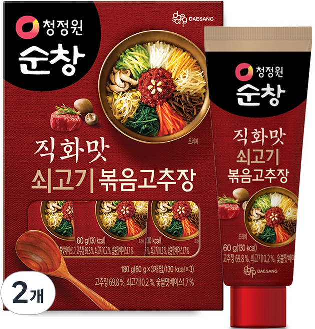 청정원 순창 직화맛 쇠고기 볶음고추장 3p, 180g, 2개