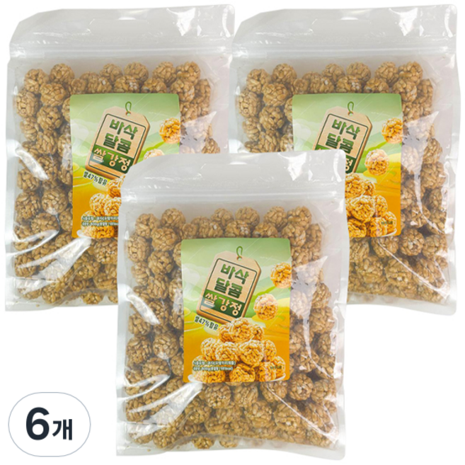 엔터콘 바삭 달콤 쌀 강정, 6개, 500g