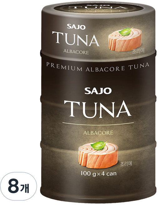 사조참치 프리미엄 알바코 참치, 100g, 8개