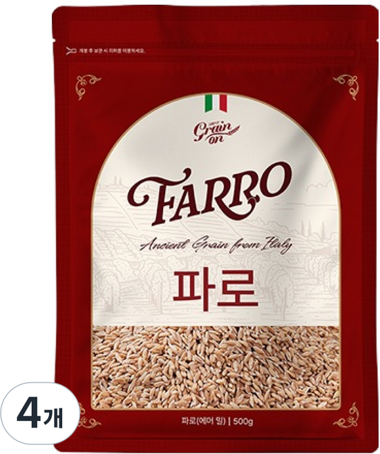 그레인온 파로 밀, 500g, 4개