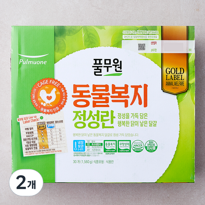 풀무원 동물복지 인증 정성란 1.56kg, 30구, 2개
