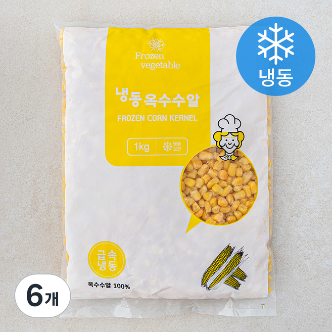 간편한 옥수수알(냉동), 6개, 1kg