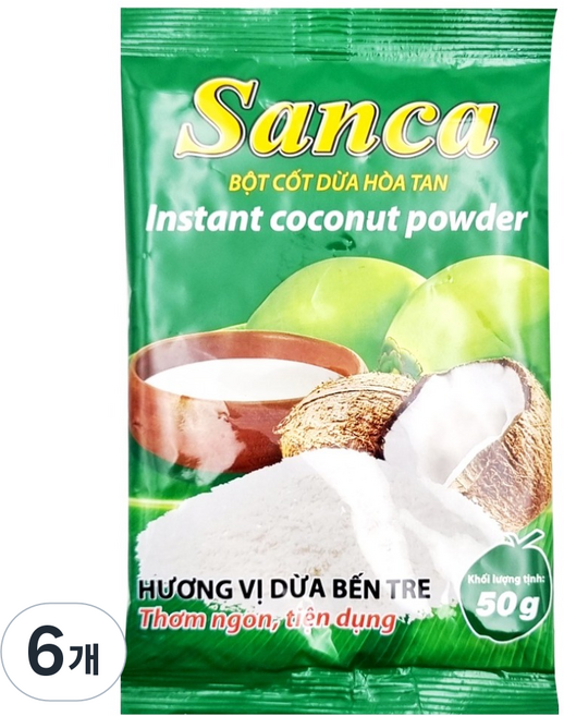 산카 코코넛 크림 파우더, 6개, 50g
