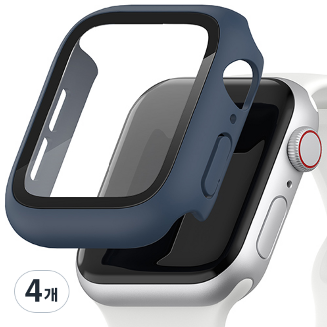 신지모루 9H 풀커버 일체형 SF코팅 케이스, 네이비, 4개