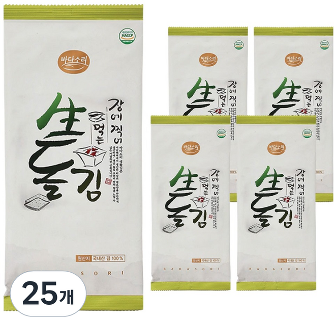 바다소리 장에찍어먹는 생돌김 반절, 5g, 25개