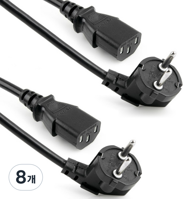 애니포트 국산 AC코드 220V 10A 0.75SQ 파워케이블, 8개, 1.5m
