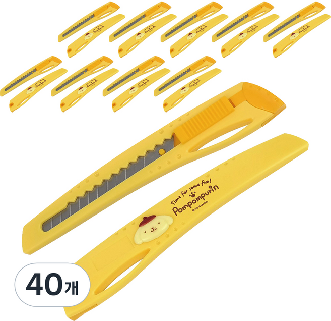 바이하츠 폼폼푸린 컷터칼 소 PPCT-S, 노랑, 40개