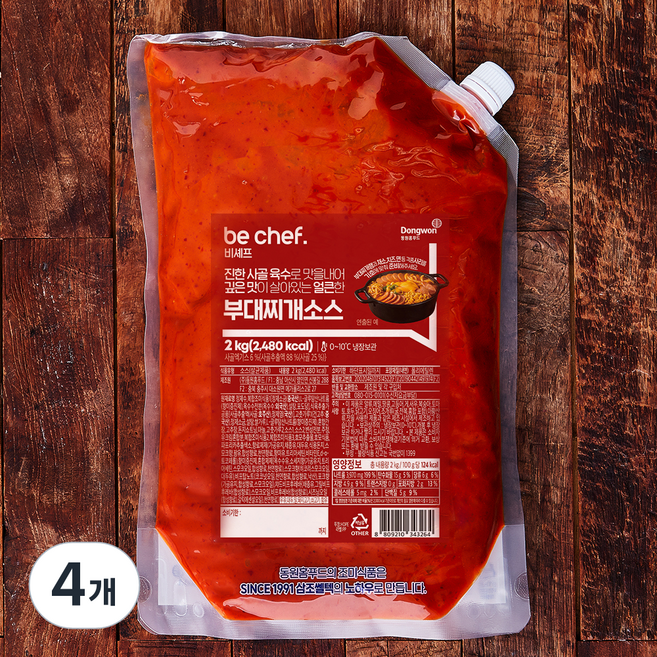 비셰프 부대찌개소스, 2kg, 4개