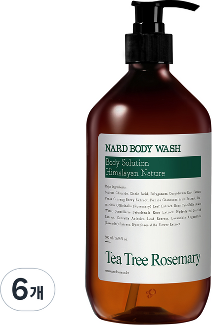 나드 부케가르니 바디워시 티트리로즈마리, 500ml, 6개