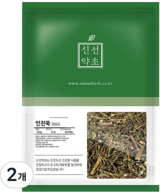Sinsunherb 韓國產茵陳蒿 艾蒿 乾燥原物料, 300g, 2個