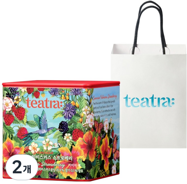 TEATRA 日出洛神花草莓茶 + 購物袋, 3g, 2個, 10入