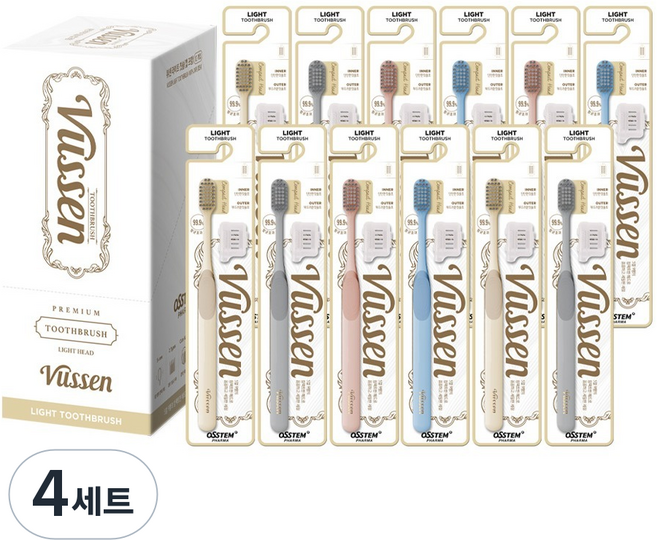 뷰센 라이트 칫솔, 12개입, 4세트