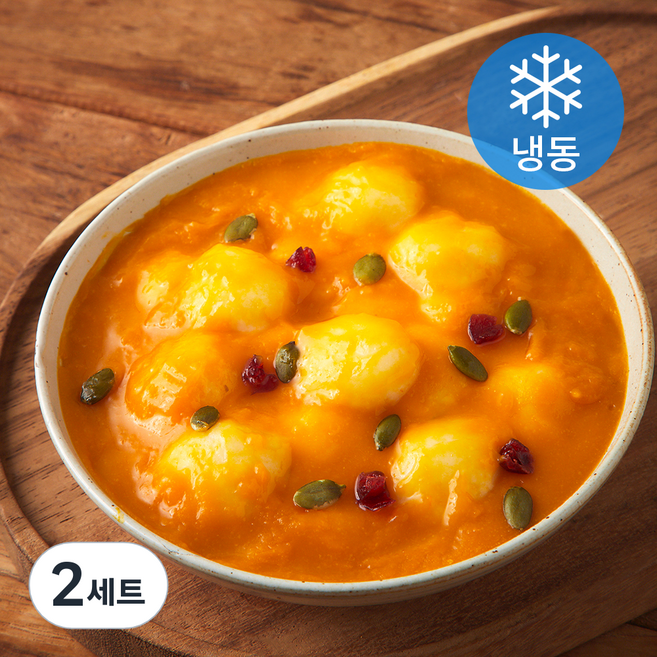 푸드컨테이너 호박죽 400g x 2p + 새알심 180g 세트 (냉동), 980g, 2세트