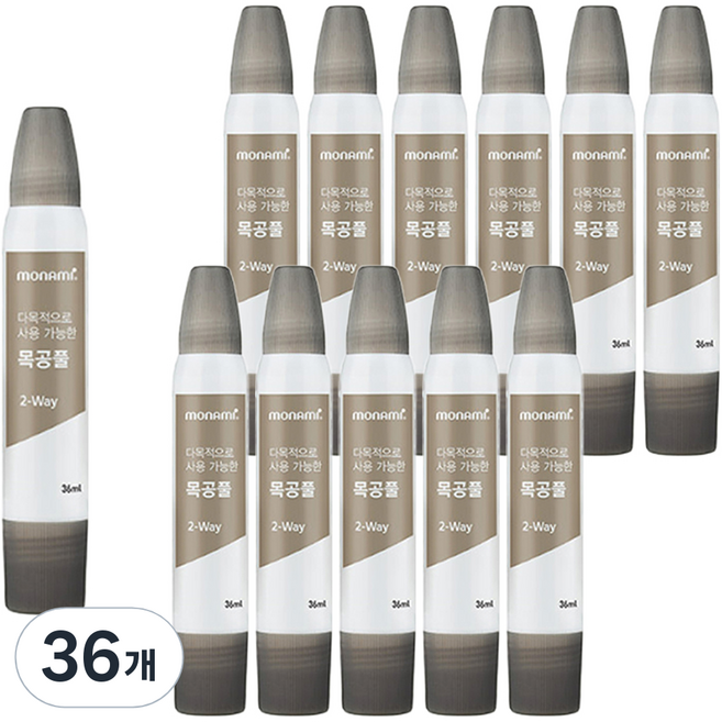 모나미 다목적으로 사용 가능한 목공풀 2way, 36ml, 36개