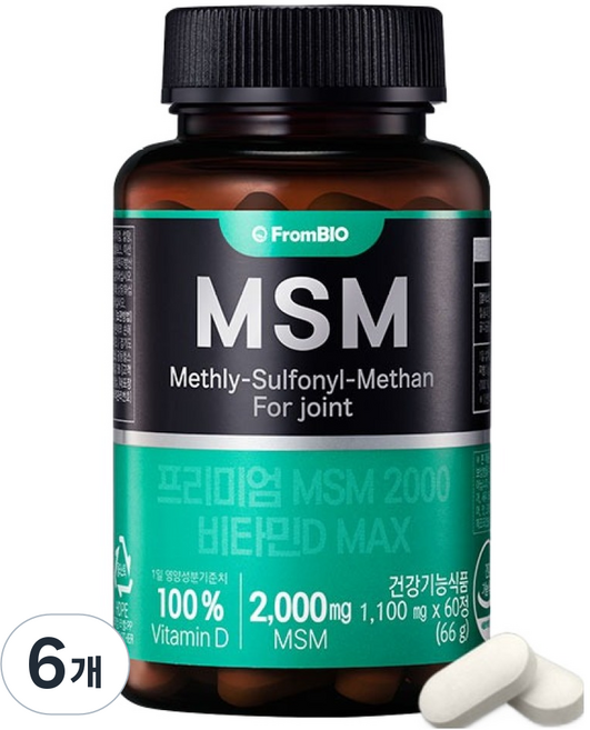 FromBIO 頂級 MSM 2000 維他命D Max 66g, 6個, 60錠
