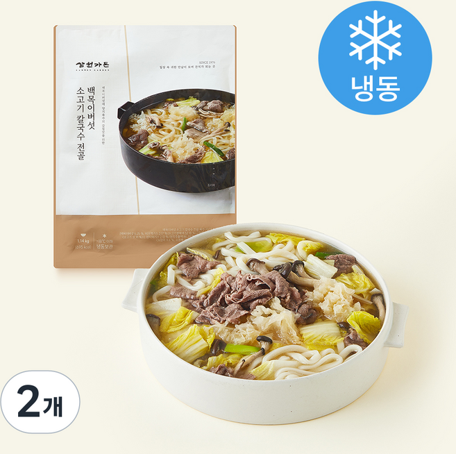 캐비아 삼원가든 백목이버섯 소고기 칼국수 전골 (냉동), 1.14kg, 2개
