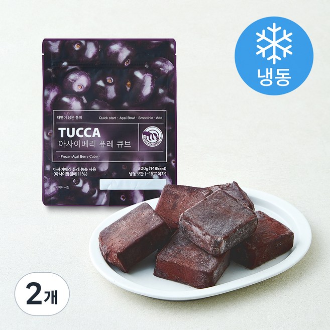 뚜까 아사이베리 퓨레 큐브 (냉동), 2개, 200g