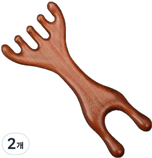 바디랑뷰 원목 두피괄사 마사지, 원목 B타입, 2개