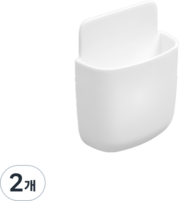 도매토피아 부착식 멀티수납 리모컨 거치대, 화이트, 2개