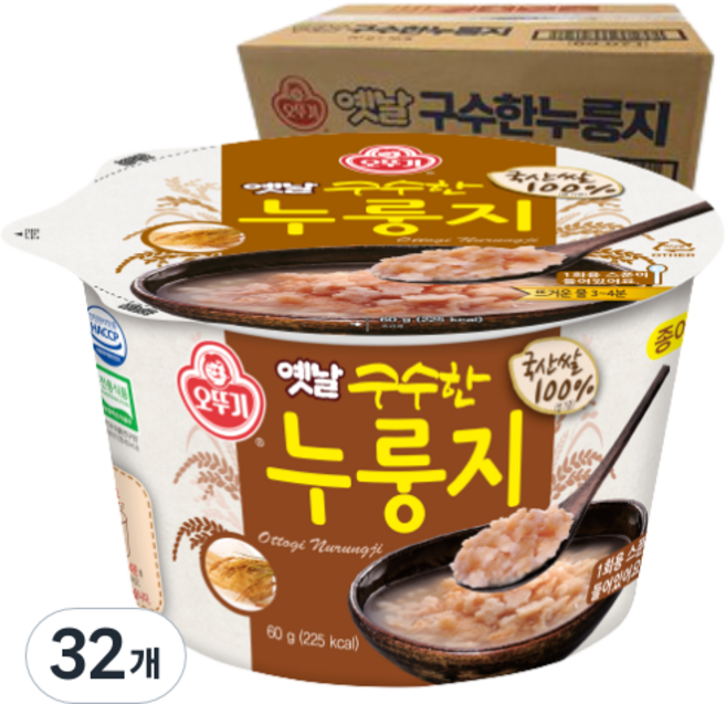 오뚜기옛날 구수한 누룽지, 60g, 32개