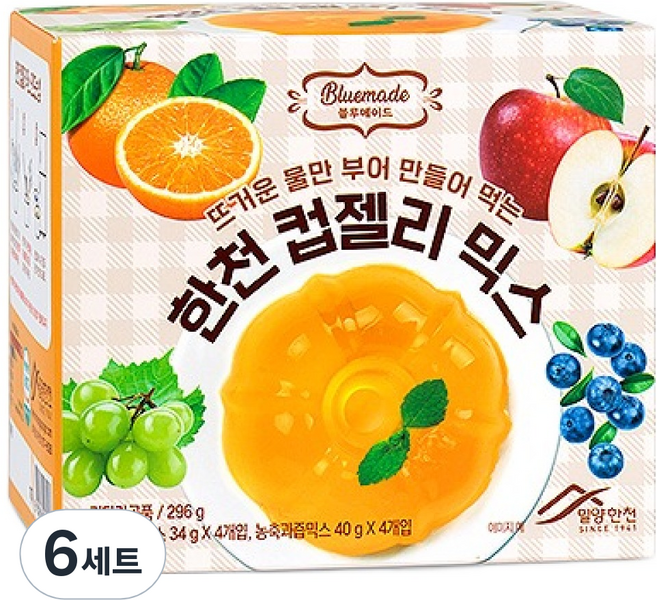 밀양한천 컵젤리 믹스, 296g, 6세트