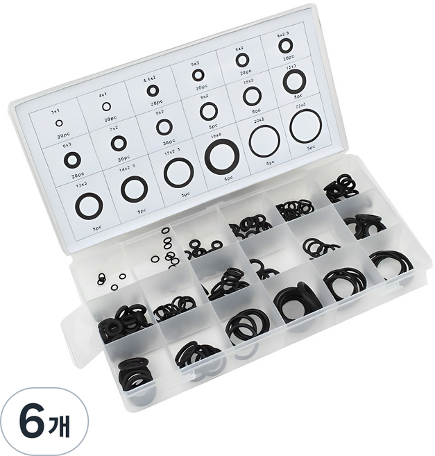 세인티에프 고무 오링 18종 세트, 6개
