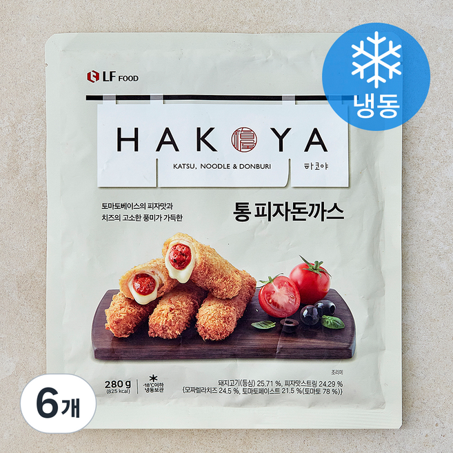 HAKOYA 통 피자돈까스 (냉동), 280g, 6개