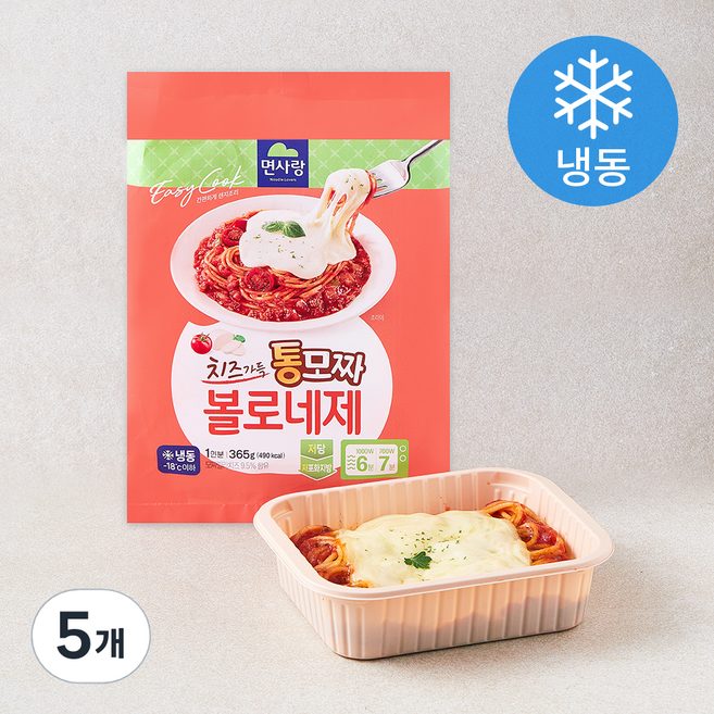 면사랑 치즈가득 통모짜 볼로네제 (냉동), 365g, 5개