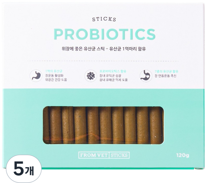 프롬벳 강아지 순수스틱 프로바이오틱스 유산균 12p, 120g, 장건강/유산균, 5개