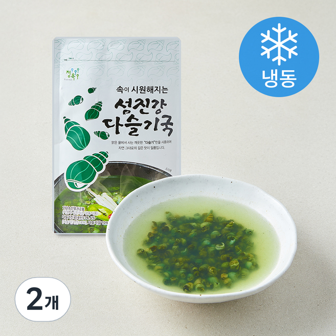정옥 섬진강 다슬기국 (냉동), 350g, 2개