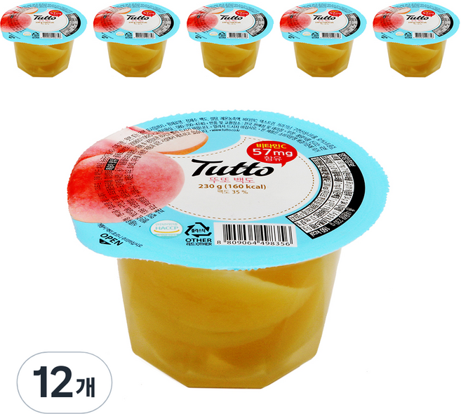 뚜또 백도 젤리, 230g, 12개