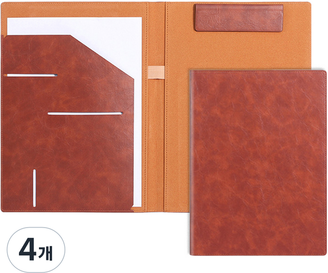 동아피엠에스 파일 가죽 자석 케이스 A4, 레드, 4개
