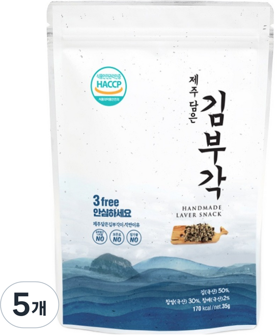 제철진미 제주담은 수제 김부각, 35g, 5개