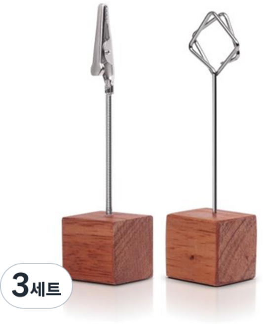 As Korea Academy 原木便條夾 星星夾 + 鱷魚夾組 MF-212, 銀色, 3套
