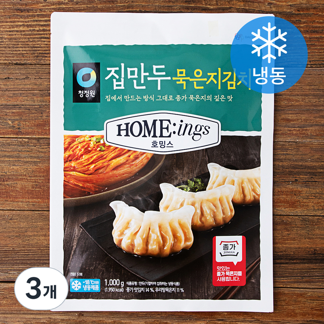 대상 호밍스 집만두 묵은지김치 (냉동), 1kg, 3개